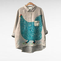 Freya | Playful And Comfortable Chicken Print Blouse