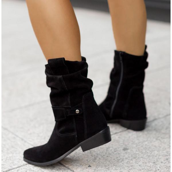 Marissa | Relaxed Suede Slouch Ankle Boots
