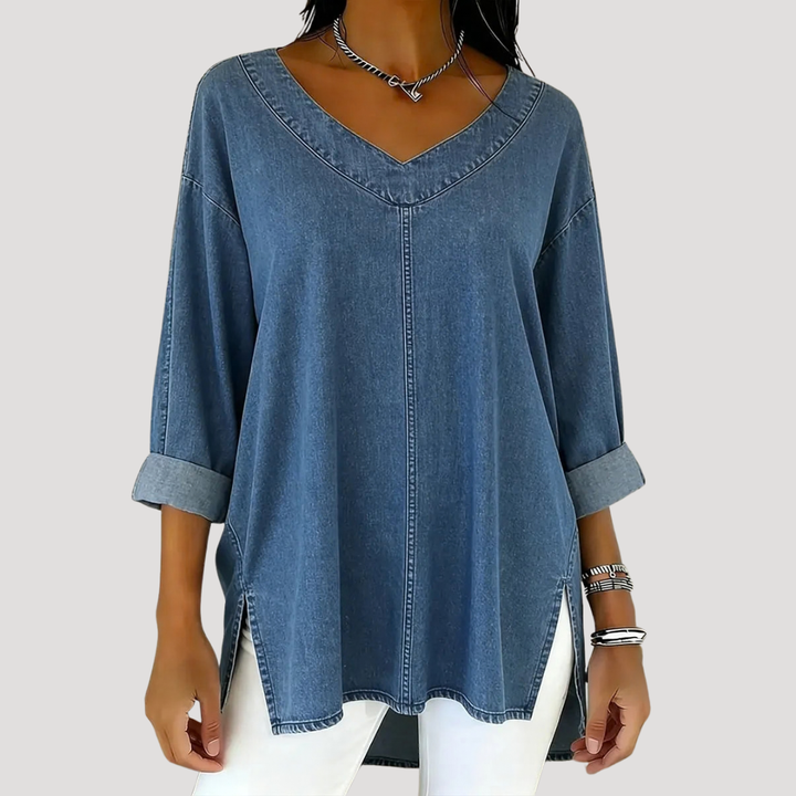 Evelyn | Casual Chic Flowy V-Neck Tunic Top