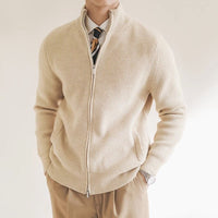 Sebastian | Ribbed Full-Zip Knitted Sweater