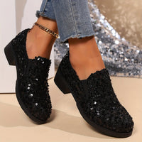 Jennifer | Chic and Versatile Sequin Slip-On Loafers