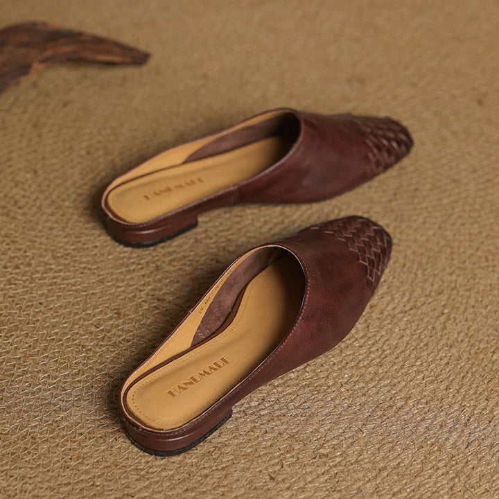 Nora | Elegant And Woven Leather Mules