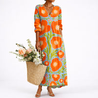 Emma | Robe longue florale décontractée et confortable pour mariage d’automne